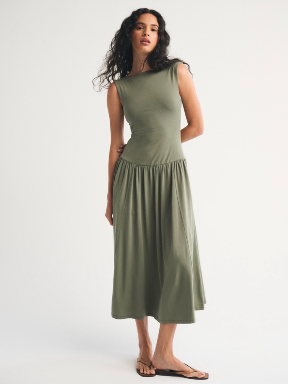 Abercrombie & Fitch Bra-Free 2-in-1 Reversible Knit Maxi Dress Medium - Picture 2 of 12